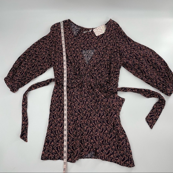 Free People Clara Dress NWT Wrap Ditsy Floral 90s Y2K Boho Mini Dress Small - Picture 8 of 16